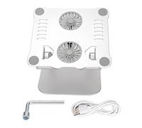 LXWalibrex Support pour ordinateur portable en alliage d'aluminium avec 2 ventilateurs de refroidissement, support de refroidissement pliable et réglable pour ordinateurs portables de 10 à 17,3