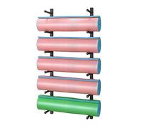 LXWKAI Étagère multi-usage pour salle de sport/studio/garage, 5/6 niveaux pour tapis de yoga, support mural pour basket-ball, cadre en acier robuste (noir, 6 niveaux)