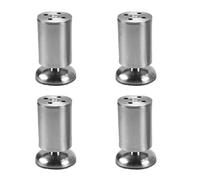 LXWKAI Pieds de Meuble en Acier Inoxydable, Pieds de canapé en métal, 4 pièces, pour Table Basse, Table à Manger, Table de Chevet, Hauteur réglable, 6 cm x 25 cm, Argent