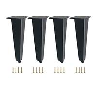 LXWKAI Pieds de Meuble réglables en métal, Noir, Or et Argent, pour Table, Armoire, canapé, Table Basse, Bureau, Cuisine, Lot de 4, avec vis, Noir, 12 cm