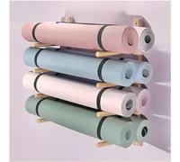 LXWKAI Support de tapis de yoga, support mural pour tapis de yoga, rouleau en mousse/tapis d'exercice, présentoir pour cours de fitness/salle d'entraînement (4 couches)