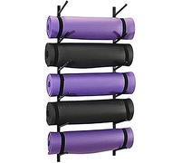 LXWKAI Support mural pour tapis de yoga en acier, support de tapis de yoga, rouleaux en mousse, support d'affichage, maison/salle de sport/noir/6 couches, noir, 6 couches
