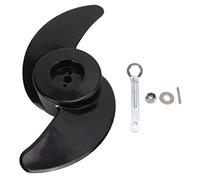 Lxwraptorial Kit de Remplacement de hélice en Plastique Technique épaissi, Noir, à 2 pales, pour Moteurs Hors-Bord 12 V et 24 V ; Installation Facile avec t matériel fourni, pour Une