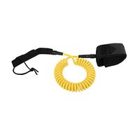 Lxwraptorial Laisse de Poignet enroulée en TPU pour Bodyboard, Laisse de Surf pour Le Bodyboarding, Bobine de 10 Pieds de diamètre 7 mm avec Sangle Ajustable rembourrée, Accessoire de Surf (Jaune)