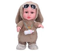 Lxwraptorial Poupée électrique en Peluche pour bébé, Jouet pour Fille Qui Chante, Danse, Marche et répète ce Qu’on Lui Dit, avec des caractéristiques réaliste, Tenue Mignonne, Lunettes de