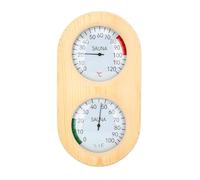 Lxwraptorial Thermomètre-hygromètre en Bois pour Sauna, indicateur de température et d’humidité 2 en 1, hygrothermographe Mural pour hammam et Salle de Bains, Plage de Mesure : 0 à 120 °C, 0 à