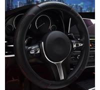 LXWUVIDD Couvre Volant Voiture pour Alfa Romeo Junior 2024 2025, Housse Volant Cuir Antidérapant Respirant Protege Volant Accessoire Voiture,Black