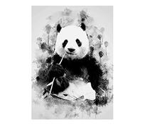 LXWWW Impression sur Toile Mignon Panda Mangeant du Bambou Art décoratif Photo pour Salon Animaux Affiches et Impressions décor à la Maison 60x80 cm sans Cadre