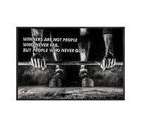 LXWWW Les gagnants ne sont Pas des Gens Qui n'échouent jamais, Affiche d'haltérophilie, Toile Murale, Impression d'art, Photo, décor de Salle de Sport (70x100 cm/27.6 × 39.4 Pouces) sans Cadre