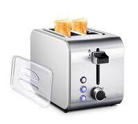 Lxwyq Grille-Pain 2 tranches en Acier Inoxydable, 750 W, avec réglage à 7 Vitesses, Calibre 25 cm, Grille-Pain électrique, Appareil pour Le Petit-déjeuner, pour la Cuisine, Les dortoirs, la Maison.