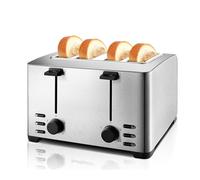 Lxwyq Grille-Pain électrique Domestique 1260 W, Appareil à sandwichs avec Grille 4 tranches en Acier Inoxydable brossé, Fente 230 x 158 mm, Appareil pour Le Petit-déjeuner, Four à Toast, Chauffage