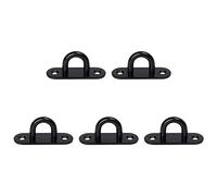 Lxwythozoan 5 pièces d’anneaux de fixation ovales en acier inoxydable, crochet de plafond à charge portante renforcée, plaque d’œil noire brossée pour hamac, balançoire, lustre et ventilateur (8mm)