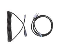 Lxwythozoan Câble de clavier USB vers Type C, maximum 9,8 pieds, connecteur d'aviation à 4 broches, câble de clavier enroulé autobloquant pour Extension de jeu