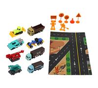 Lxwythozoan Ensemble de 8 Jouets de camions de Chantier, Ensemble de véhicules d’ingénierie en Alliage à l’échelle 1:64 pour Enfants, Voitures de Chantier résistantes aux Chutes avec Panneaux