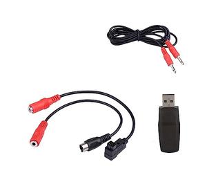 Lxwythozoan Simulateur RC USB 36 en 1 avec câbles pour RealFlight G7, G6, G5, Phoenix 4, E2HG - Adaptateur de Formation au vol RC Compatible avec PC Windows, doté d’Une Prise Audio DIN et d’Un