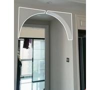 LXXW Kit d'arche de porte arrondi Ensemble d'arche de porche 2 pièces, moulure semi-circulaire en mousse, arche d'intérieur et couloir blanche (31x31x31cm)