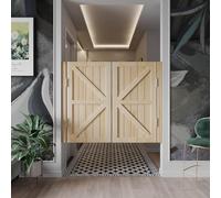LXXW Porte de séparation de Restaurant de Cuisine, Porte battante en Bois Massif de café, Porte de clôture de Couloir, Taille et Couleur personnalisées Portes battantes de café(No Paint,120x90cm)