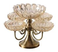 LXYAYY Assiette à fruits en verre cristal européen multi-couches rotative domestique multifonctionnelle
