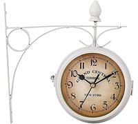 LXYAYY Horloge murale de jardin, 20,3 cm double face Station Paddington support aspect antique décoration intérieure extérieure horloge extérieure (couleur : blanc)