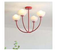 LXYAYY Lampe LED en Forme de Tulipe de Campagne française pour Chambre à Coucher, éclairage Rouge crème pour café, Restaurant, Bar, Balcon, Couloir, éclairage Moderne(Three-Colored Light)