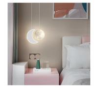 LXYAYY Lampe Suspendue à LED pour Chambre d'enfant, luminaire décoratif pour Chambre à Coucher, luminaire Suspendu à Longue Ligne pour garçon et Fille, éclairage Moderne(Moon)