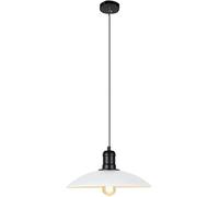 LXYAYY Lampe Suspendue de Style rétro Industriel E27, Source de lumière en Fer, Lampe Suspendue en Forme de Couvercle de Pot Noir et Blanc, Lustre réglable pour Magasin de vêtements, (White)