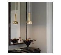 LXYAYY Lampe Suspendue en Chrome doré Brillant pour Chevet, Salle à Manger, canapé, Lampe à Suspension à côté de l'ampoule E27, Fil réglable, Luxe(Gold)