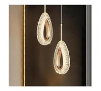 LXYAYY Lampe Suspendue en Cristal à LED avec Anneau Nordique, Lampe Suspendue d'intérieur, décoration de Chambre pour Chevet, Chambre à Coucher, Salon, lustres Modernes, (Warm Light,2 Head)