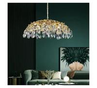 LXYAYY Lampe Suspendue en Cristal de Luxe Moderne en Or chromé Rond à LED pour Cuisine, Salle à Manger, Salon, décoration, Lustre, éclairage Moderne(Gold,D80cm)