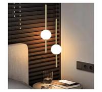 LXYAYY Lampe Suspendue en Forme de Globe en Verre à LED pour Salle à Manger, Cuisine, Restaurant, Bar, Longue Ligne, luminaire décoratif Minimaliste, éclairage Moderne(Gold-2 Head)