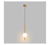 LXYAYY Lampe Suspendue en Forme de Globe en Verre à LED pour Salle à Manger, Cuisine, Restaurant, Bar, Longue Ligne, luminaire décoratif Minimaliste, éclairage Moderne(Gold-1 Head)