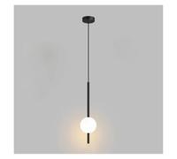 LXYAYY Lampe Suspendue en Forme de Globe en Verre à LED pour Salle à Manger, Cuisine, Restaurant, Bar, Longue Ligne, luminaire décoratif Minimaliste, éclairage Moderne(Black-1 Head)