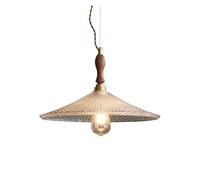 LXYAYY Lampe Suspendue en Laiton et Verre de Noyer, Lampe Suspendue rétro pour décoration de Maison, éclairage pour Bar, Cuisine, Chambre à Coucher, Lampe de Chevet, (40cm)