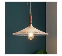 LXYAYY Lampe Suspendue en Laiton et Verre de Noyer, Lampe Suspendue rétro pour décoration de Maison, éclairage pour Bar, Cuisine, Chambre à Coucher, Lampe de Chevet, (30cm)