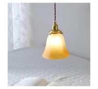 LXYAYY Lampe Suspendue en Verre français en Laiton pour Salle à Manger, Chambre à Coucher, Cuisine, Lampe de Chevet en Laiton Antique européen, éclairage Moderne(D14cm)