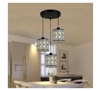 LXYAYY Lampe Suspendue Moderne à Trois têtes pour Restaurant, Chambre à Coucher, Bar, Lampe de Table, Lustre de Salle à Manger, lumière de Cuisine, éclairage Moderne(Black,D25cm)