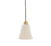 LXYAYY Luminaire Suspendu Industriel Vintage avec Abat-Jour en Verre côtelé et Finition Bronze, plafonnier rétro Moderne pour Table de Chevet, Salle à Manger, îlot de Cuisine