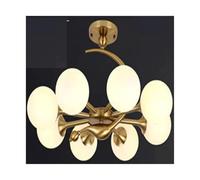 LXYAYY Luminaires décoratifs en Verre de Style américain pour Salle à Manger, Bureau, Chambre à Coucher, Lustre, Lampe Nordique, Suspension Moderne(8HEADS)