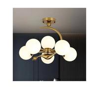 LXYAYY Luminaires décoratifs en Verre de Style américain pour Salle à Manger, Bureau, Chambre à Coucher, Lustre, Lampe Nordique, Suspension Moderne(6HEADS)