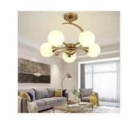 LXYAYY Luminaires décoratifs en Verre de Style américain pour Salle à Manger, Bureau, Chambre à Coucher, Lustre, Lampe Nordique, Suspension Moderne(5HEADS)