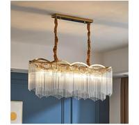 LXYAYY Lustres en Verre Cristal doré de Luxe pour la Maison, Le Salon, la Salle à Manger, la décoration, Les plafonniers de Villa, Les luminaires d'intérieur, l'éclairage(Three-Color,L90cm)