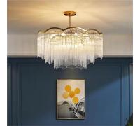 LXYAYY Lustres en Verre Cristal doré de Luxe pour la Maison, Le Salon, la Salle à Manger, la décoration, Les plafonniers de Villa, Les luminaires d'intérieur, l'éclairage(Three-Color,Dia60cm)