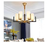 LXYAYY Lustres rétro minimalistes compatibles avec la Salle à Manger, Le Salon, la Chambre à Coucher, 3 Couleurs, Lampes suspendues à LED en Verre, Lampes suspendues dorées et Noires(Black,10 Heads)