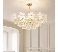 LXYAYY Petit Lustre en Cristal à Fleurs, plafonnier, luminaire Moderne pour la Maison, Suspension, Lustre de Chambre à Coucher, Lampe Suspendue à LED, éclairage Moderne(Dia80cm)