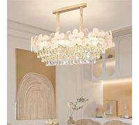 LXYAYY Petit Lustre en Cristal à Fleurs, plafonnier, luminaire Moderne pour la Maison, Suspension, Lustre de Chambre à Coucher, Lampe Suspendue à LED, éclairage Moderne(L80cm)
