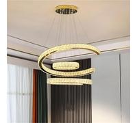 LXYAYY Plafonnier LED en Cristal doré de Luxe, éclairage Domestique pour Salon, Salle à Manger, décoration, lustres en Cristal, luminaires, éclairage Moderne(60cm)