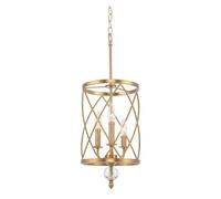 LXYAYY Plafonnier rétro Vintage en Cristal, Rond, Noir et Or, en Fer, pour Salle à Manger, Chambre à Coucher, Salon, éclairage Moderne(Gold)