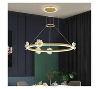 LXYAYY Suspension Nordique avec Anneau doré, Lustre LED Moderne de Luxe pour Chambre à Coucher, Salon, Restaurant, Design Floral en Acrylique, éclairage Moderne(Warm Light)