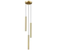 LXYST 3 Cluster Cylinder LED Round Linear Mid Century Ceiling Hanging Light Vintage Industrial Chandelier for Bedroom Dining Room Table Farmhouse Hallway/D