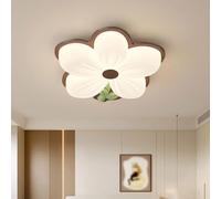 LXYST 54W 3 Color Dimmable Creative Flower Light LED Recessed Ceiling Chandelier PE Lampshade Flat Lighting Fixture for Kitchen, Bedroom, Hallway, Laundry Room